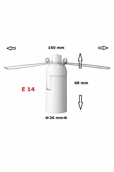 CONANA Şeffaf Kablolu E14 Yaylı Beyaz Duylu, Tuz Lambası Duyu 4 Metre Arapuarlı (2X0,50) 65W