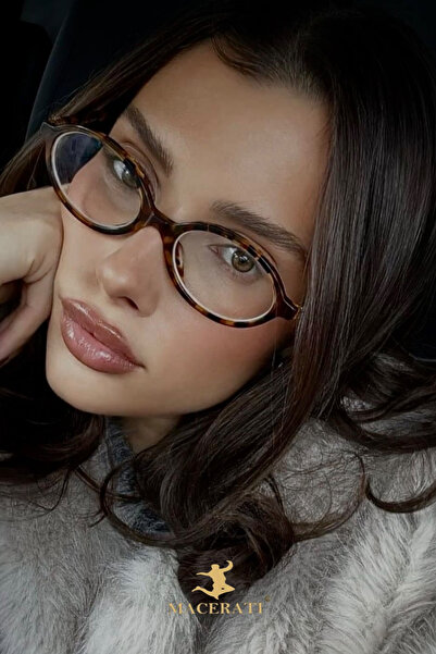 MACERATİ نظارات بإطار أسود بيضاوي مع فلتر الضوء الأزرق