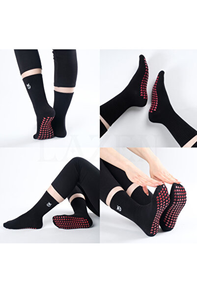 Lazen Șosete de yoga Pilates pentru femei, cu broderie cu figuri de animale -...