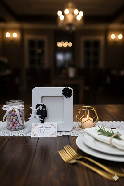 Deniz Party Store Beli drveni okvir - Figurice mlade i mladoženje, 4 poklona ...