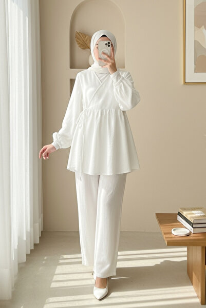 HİJABAYA Σετ μουσελίνας με ελαστικό μανίκι και κορδόνια