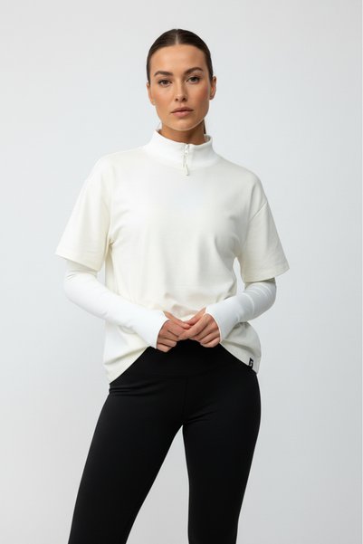 Scorp Chill Women's Long Sleeve Running T-Shirt Sports Sweatshirt Ecru