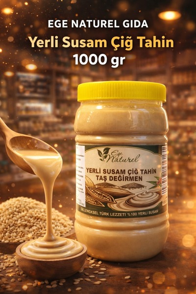 Ege Naturel gıda Yerli Susam Taş Değirmen Çiğ Tahin 1 Kg