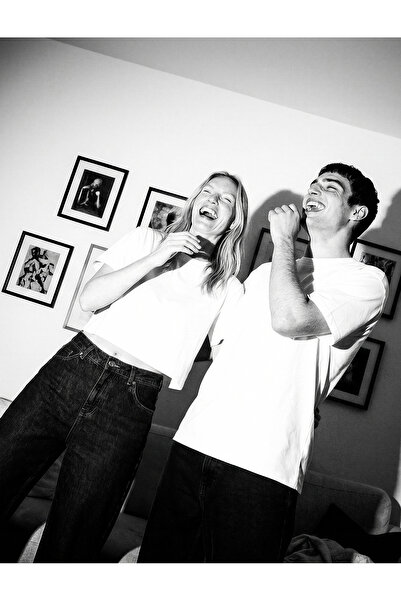 Koton Bavlněné tričko Basic Oversize s krátkým rukávem a výstřihem