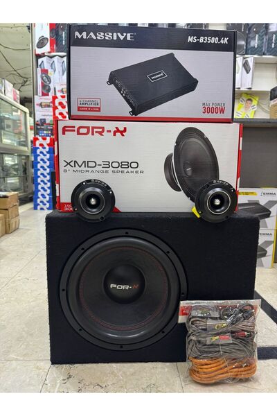 FORX5 Paket Set Forx 30 Cm Bass 1200w Anfi 2400w Forx 20cm Midrange Tweeter K...