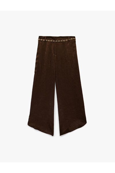 Koton Yüksek Bel Dokulu Fermuarlı Harem Pantolon