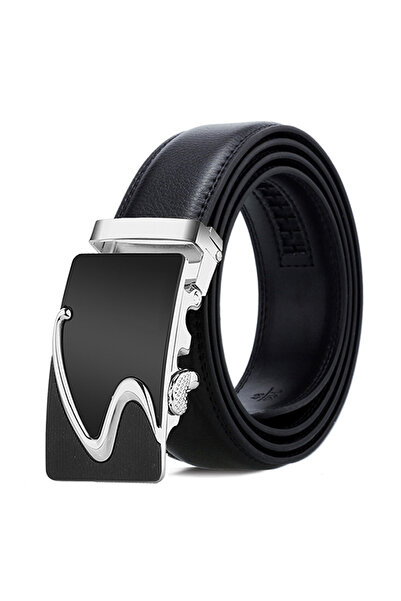 OEM Ανδρική Ζώνη , αυτόματη αγκράφα, ρυθμιζόμενη, 125 cm, μαύρη