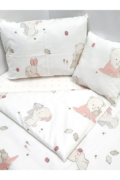 Yada Baby %100 Pamuklu Kumaştan Bebek 6 Parça Yorgan Ve Nevresim Takımı & Uyk...