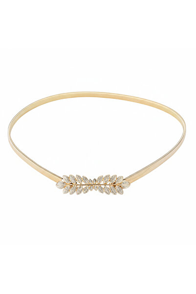 OEM Γυναικεία ελαστική μεταλλική ζώνη, κομψό στυλ, αγκράφα σε σχήμα φύλλου, χ...