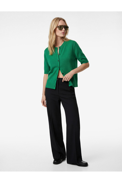 Koton Standard Waist Pocketed Straight Wide Leg Fabric Trousers