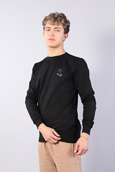 Mckanzie 8580 Hanorac cu decolteu în formă de O cu broderie de trandafiri pe ...