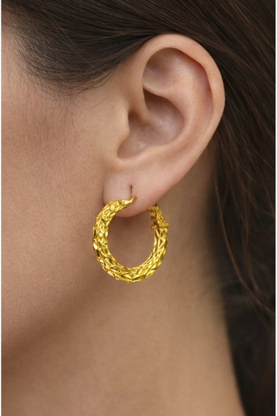 REDMOON GOLD 14 Ayar Altın Pullu Halka Küpe 2.50GR UME0164