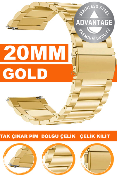 COBRA 20mm Fossil-Welder-Casio-Seiko-Omega-Armani Saat Uyumlu Çelik Metal Saa...