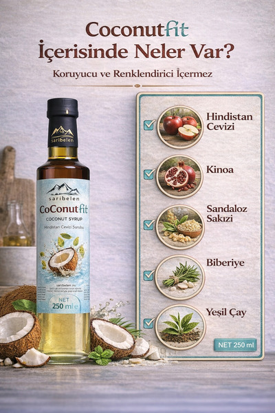 sarıbelen Coconut Fit Hindistan Cevizi Şurubu Mix 250 ml