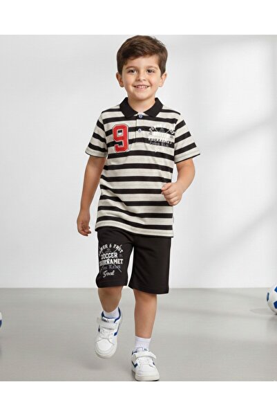 VOY KİDS BĂIAT DE VARĂ CU GULER POLO CU DUNGI 6-7-8-9-10 ANI COSTUME ELEGANTE...