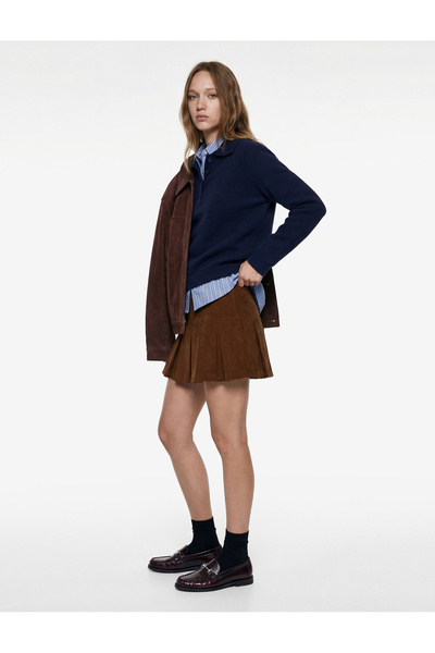 Koton Fusta mini plisată groasă cu detaliu de buzunar și accesorii metalice