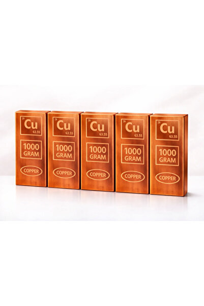 W-Design 5 Kg Külçe Şeklinde Saf Lama Bakır 99,99 Cu 5000 gr 60*15
