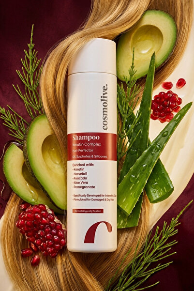 Cosmolive سهل التمشيط - شامبو الكيراتين لتقوية الشعر وبلسم للشعر