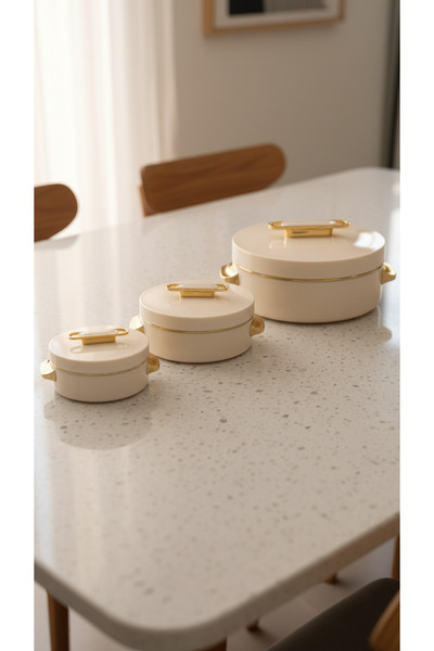 Generic طقم حافظات طعام حرارية فاخرة للتقديم – تصميم أنيق يحافظ على حرارة الط...