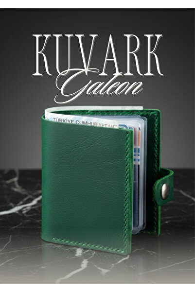 KUVARK محفظة جلدية للرجال من جاليون متعددة الأقسام وشفافة - حامل بطاقات العمل...