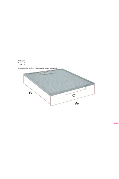 Genel Markalar 26,2x33,5cm Aspiratör-davlumbaz Aüminyum Tel Yağ Filtresi