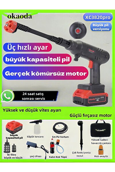 okaoda 💎XC3820PRO Büyük Lityum Bataryalı Fırçasız Motorlu Ayarlanabilir Hızl...