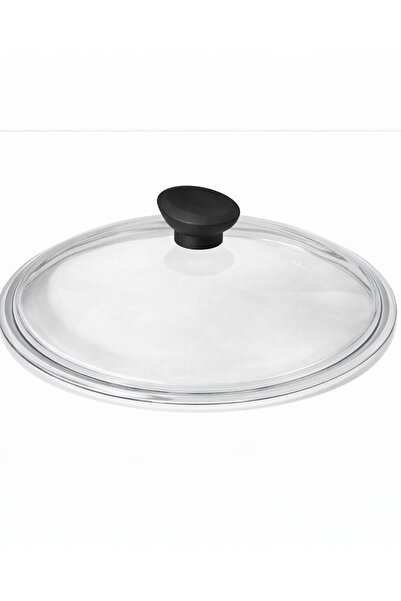 arcaK2 Isıya Dayanıklı 26 Cm Cam Tencere Kapağı – Şeffaf Cam, Siyah Ergonomik...
