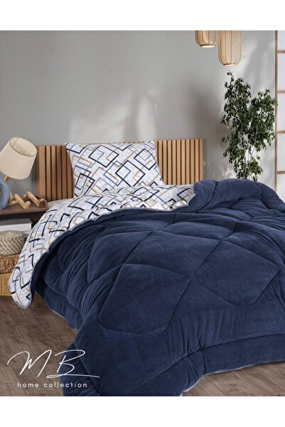 Mbcollection Single Navy Blue Form Welsoft Quilt Pillow Case |   Double Sided...