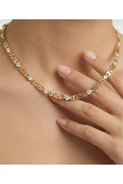 XUPING JEWELRY KUYUMCU VİP SERİ 14K RENGİ LABİRENT ÇELİK KOLYE