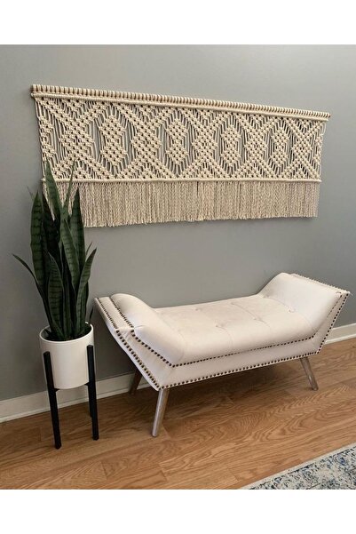 EdaTasarım Modern Makrome Duvar Süsü Yatak Başlığı