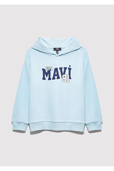 Mavi Baskılı Açık Sweatshirt 6S10139-89314
