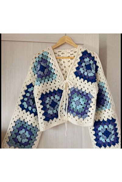 LA Kadın Motif El Örgüsü Hırka