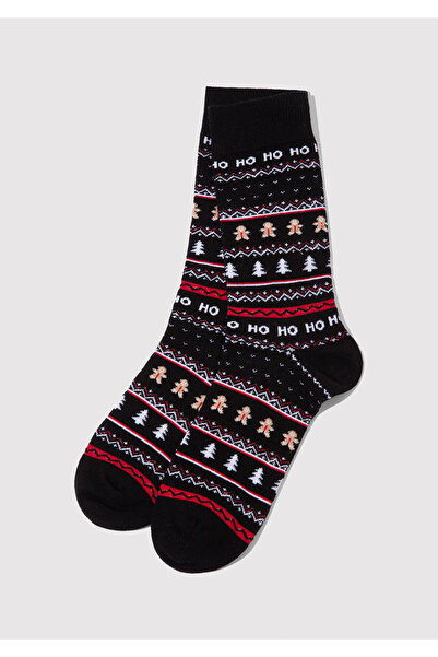 Mavi Yılbaşı Temalı Lacivert Soket Çorap 0912108-70490