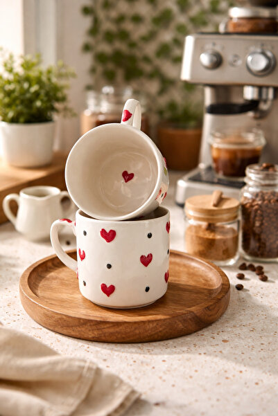 Ekin Concept Kupa Bardak, Seramik Kupa, El Yapımı Seramik Kupa, Kalpli Kupa, ...