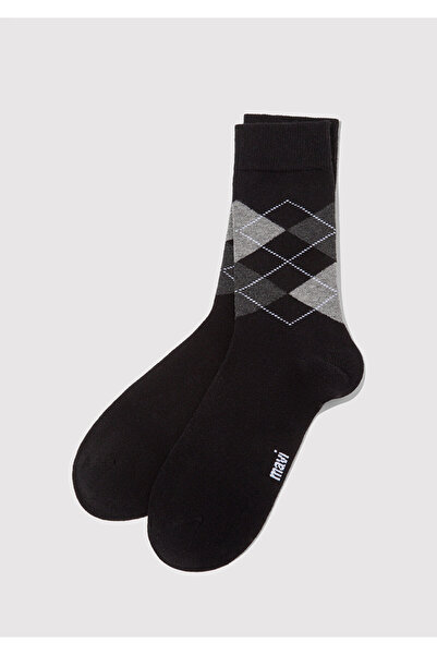 Mavi Black Socks with Diamond Pattern 0912326-900