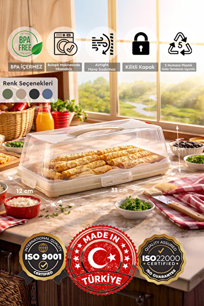 Sun Plastik Dikdörtgen Şeklinde Pasta Taşıma Kabı Pikniklik Kek Fanusu Börek ...
