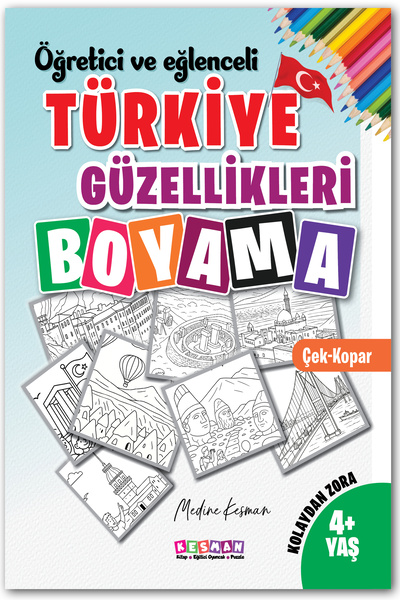 Kesman Kitap Turkish Beauties Coloring + Ataturk Coloring Book Set (with Coloring Pen Gift)