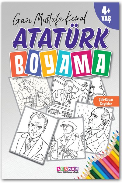 Kesman Kitap Turkish Beauties Coloring + Ataturk Coloring Book Set (with Coloring Pen Gift)