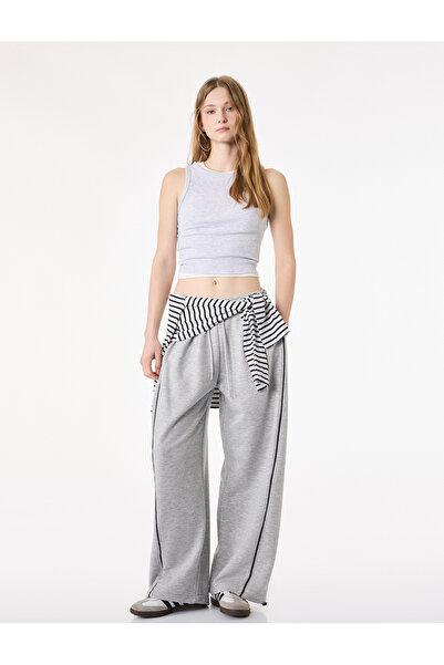 Koton Beli Lace-Up Oversize Jogger Sweatpants