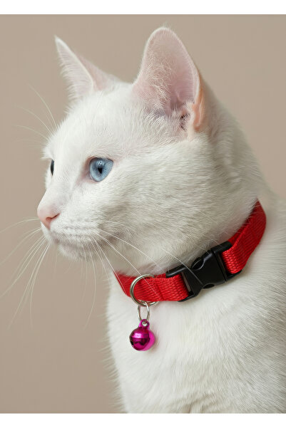 Kırmızı Kedi Tasması Zilli (18-32cm)