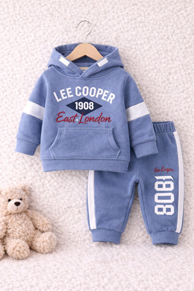 Lee Cooper Trening Băieți Baby 3 Luni Albastru – 2 Piese, 100% Poliester, Confort Zilnic