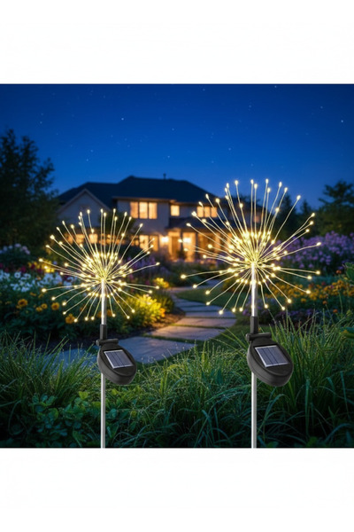 Dream Plus Solar Güneş Enerjili 120led Karahindiba Havaifişek Bahçe Aydınlatm...