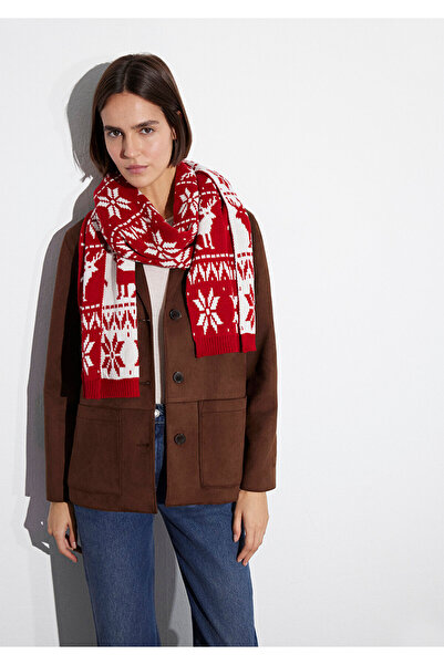 Mavi Roter Schal mit Weihnachtsdruck 1913221 -82054