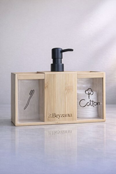 BEYZANA Bambu 2 Bölmeli Sıvı Sabunluk