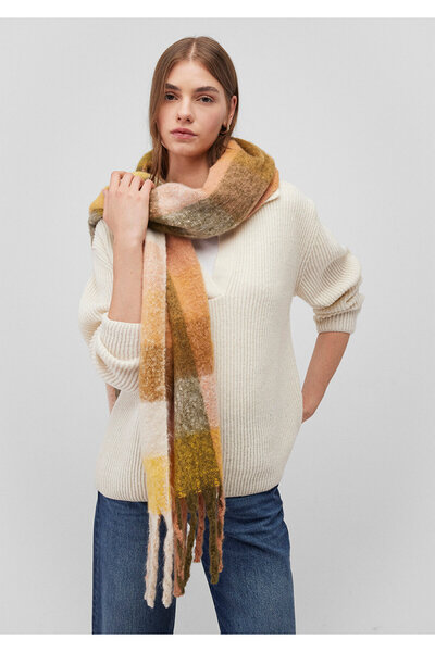 Mavi Tasseled Checkered Scarf 1912815 -71007