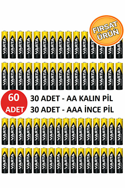 ANI OFİS KIRTASİYE A K 60 Adet Özel Pil Paketi - 30 Adet İnce Pil + 30 Adet K...