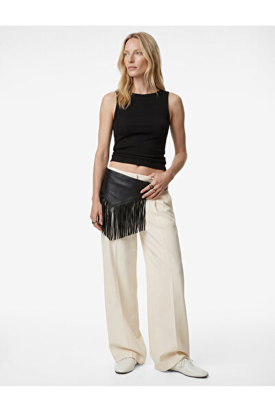 Koton Cotton Slim Fit Sleeveless Boat Neck Blouse