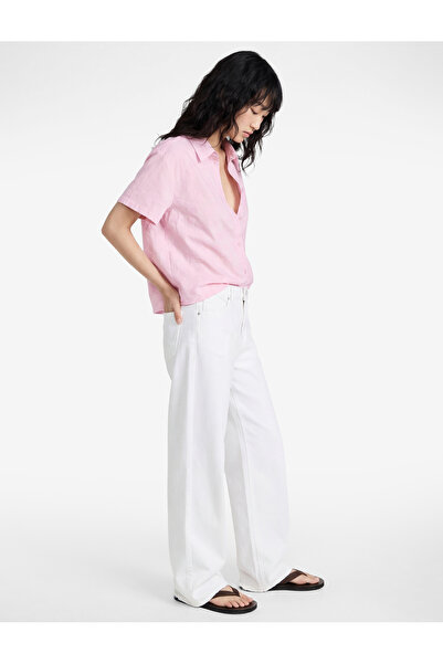 Koton Βαμβακερό κοντομάνικο πουκάμισο με κλασικό γιακά και κουμπιά σε κανονικ...