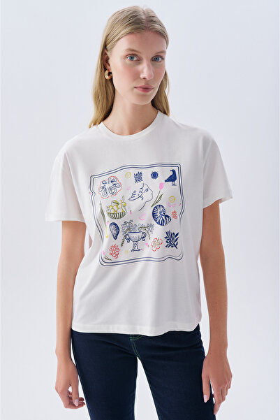 Mudo Printed Oversize Crew Neck T-Shirt