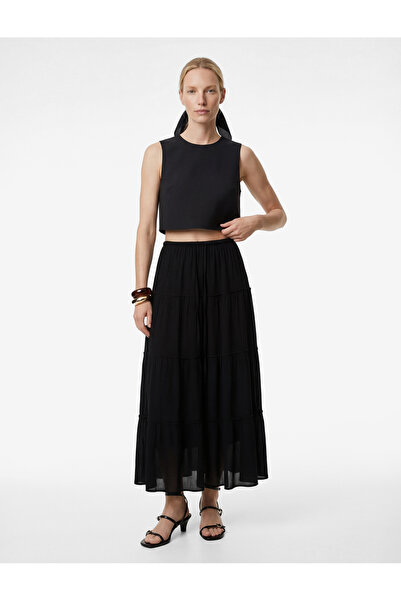 Koton croială largă Fusta midi evazată din viscoză